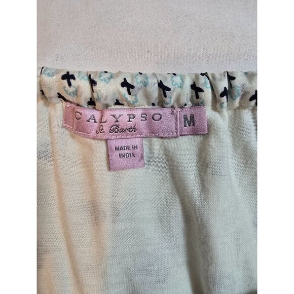 Calypso St. Barth Strapless Silk ‎ Maxi Dress Blue Paisley Print Silk Size M - Picture 4 of 15